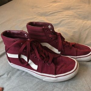 Burgundy Sk8 Hi vans